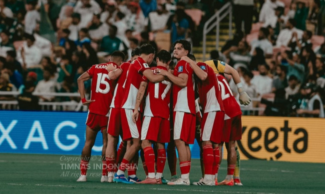 Pemain Timnas Indonesia menghadapi Arab Saudi di Grup B Round 4 Kualifikasi Piala Dunia 2026 Zona Asia, Kamis (9/10) dinihari WIB. [Instagram @timnas.indonesia]